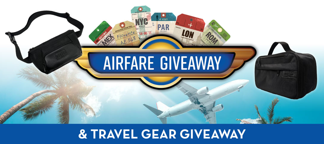 Airfare Giveaway & Travel Gear Giveaway