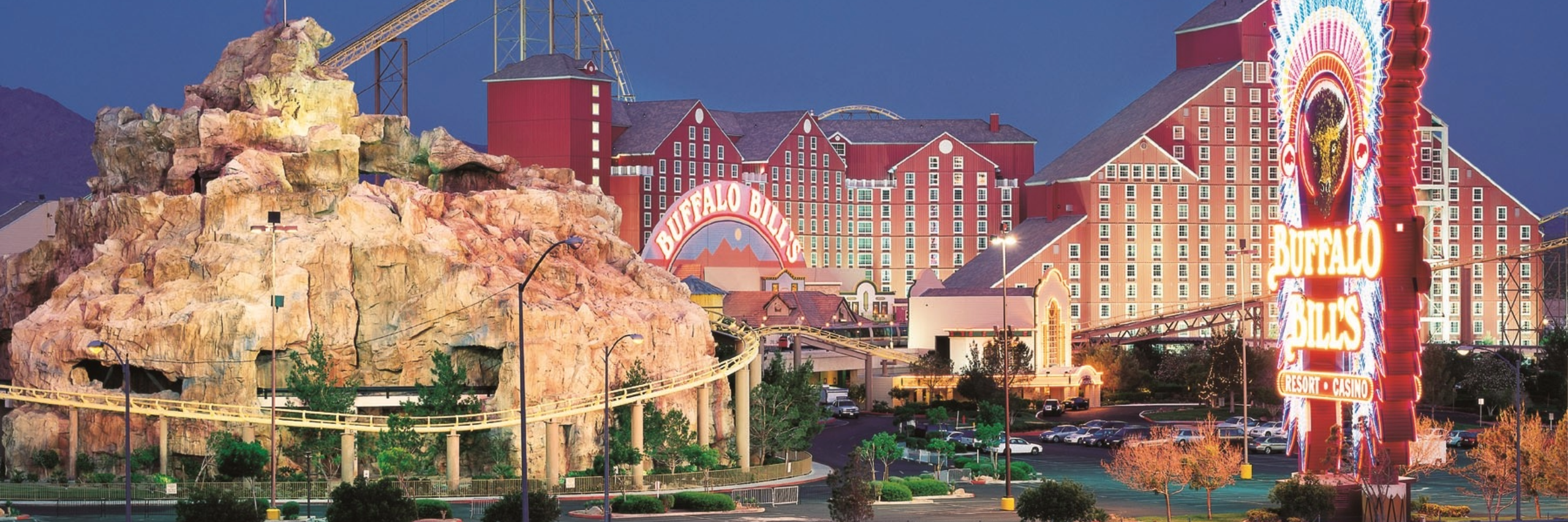 Buffalo Bill's Exterior at Night