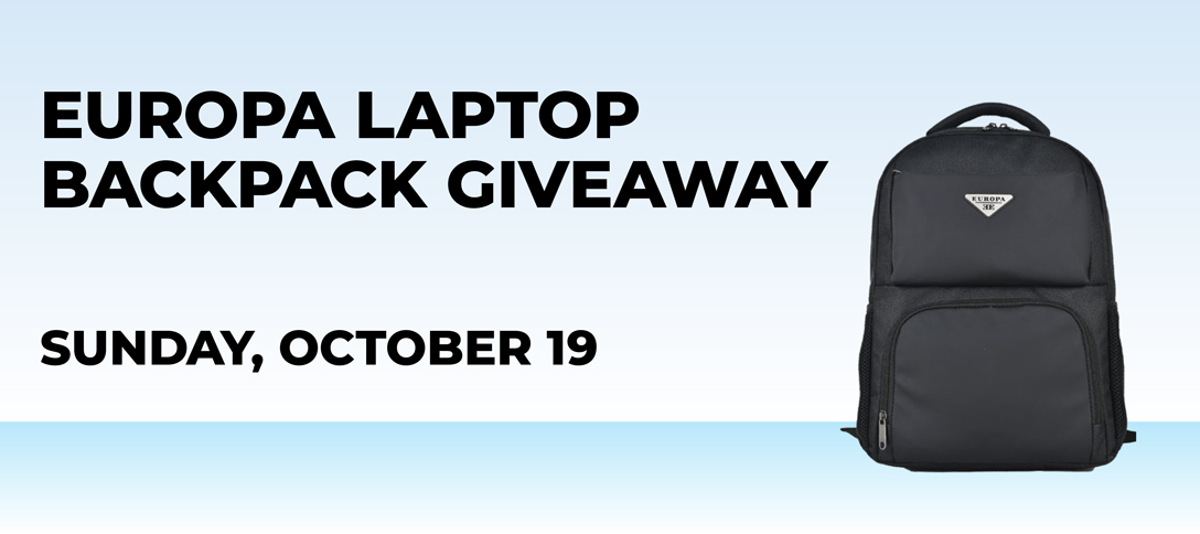 Europa Laptop Backpack Giveaway